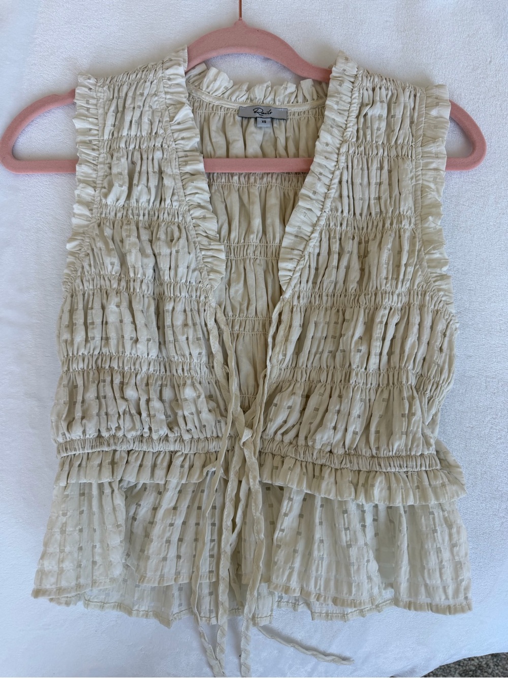 Rails Cream Ruffle Tie-Front Camisole